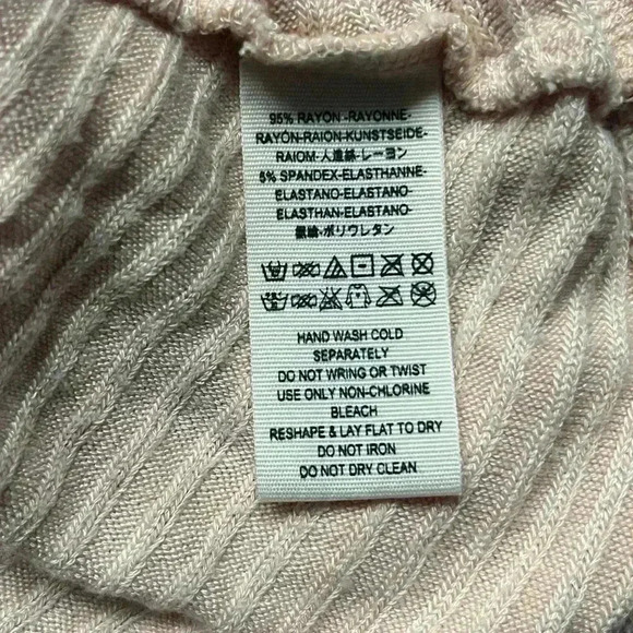 We The Free Blush Open Knit Funnel Neck Long Sleeve Relaxed Fit Shirt Size M - Picture 4 of 9